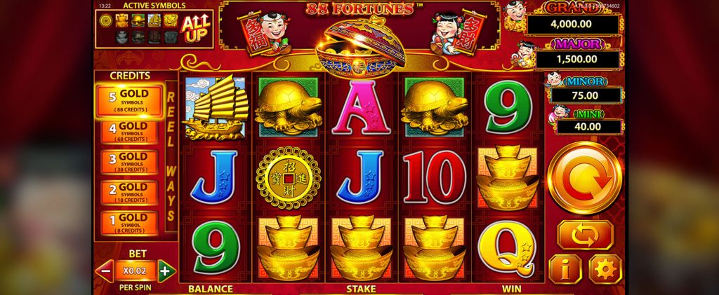 88 fortunes slotmaskine
