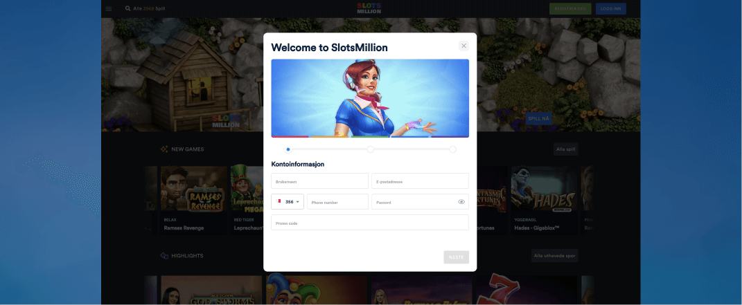 Slotsmillion casino logg inn