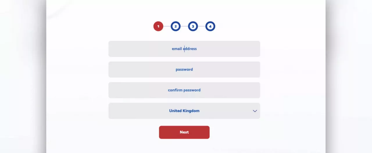 All British Casino screenshot of the registration