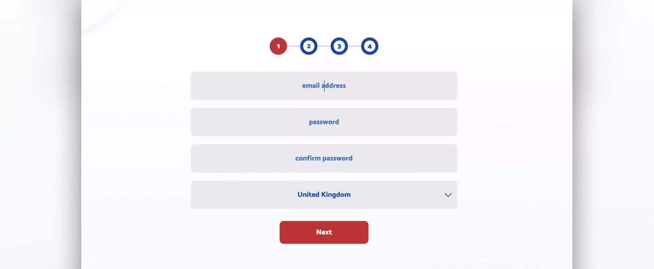 All British Casino screenshot of the registration