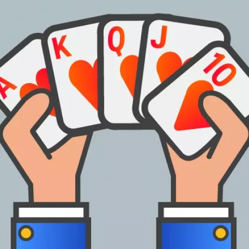 Texas Hold'em pokeri - kuvassa pelaajalla kuningasvärisuora eli reeti