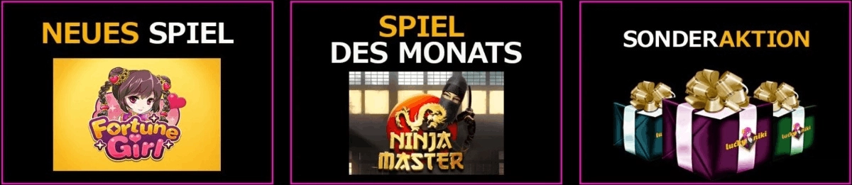 LuckyNiki Casino Spielauswahl