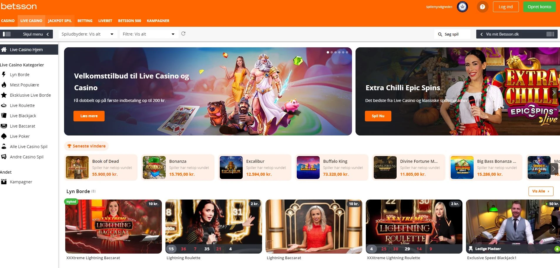 betsson live casino