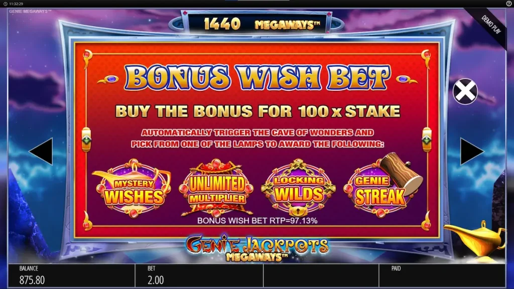 genie jackpots megaways bonus wish bet