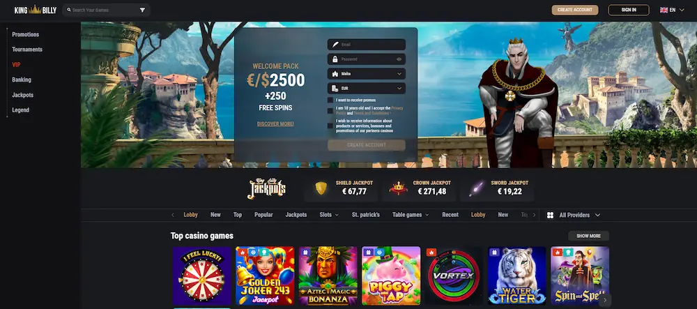 king billy casino screenshot