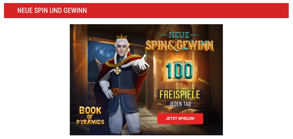 Die Spinn und Gewinn Aktion bei King Billy