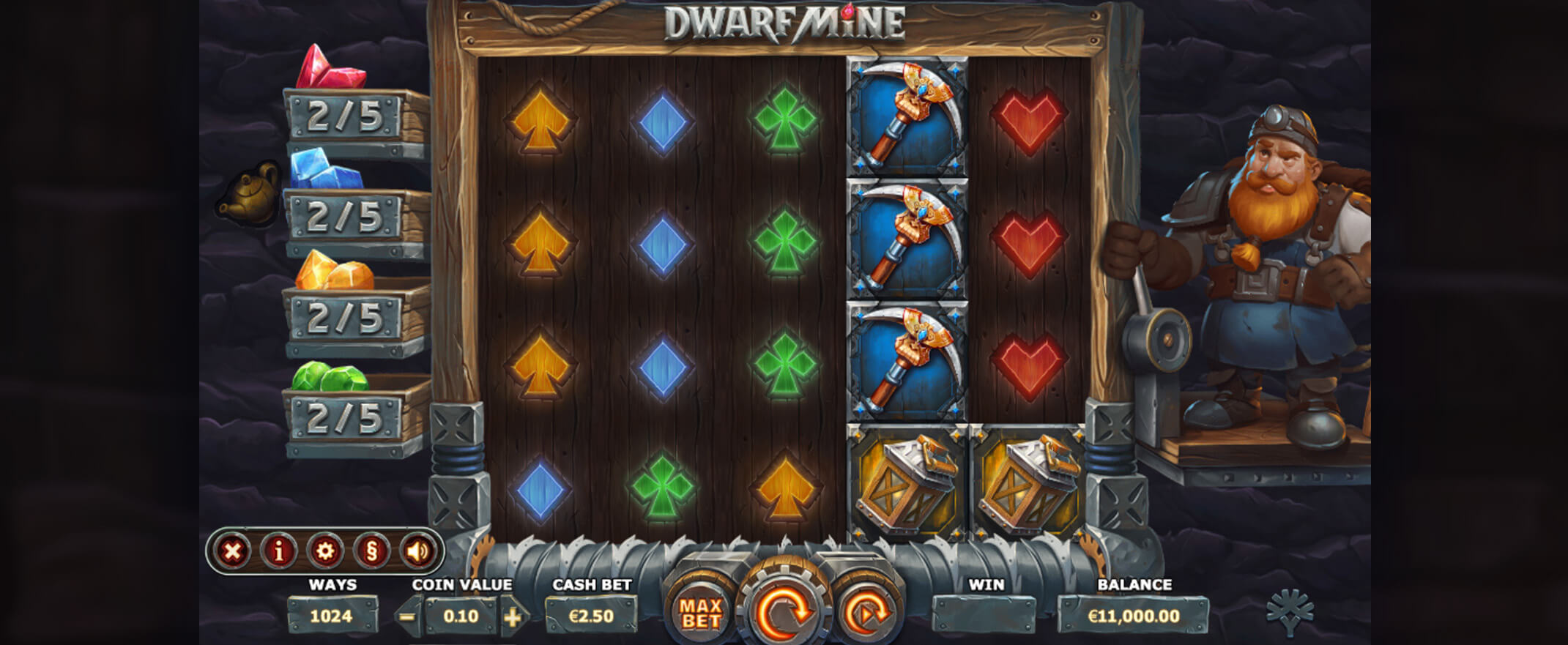 Dwarf Mine slot from Yggdrasil