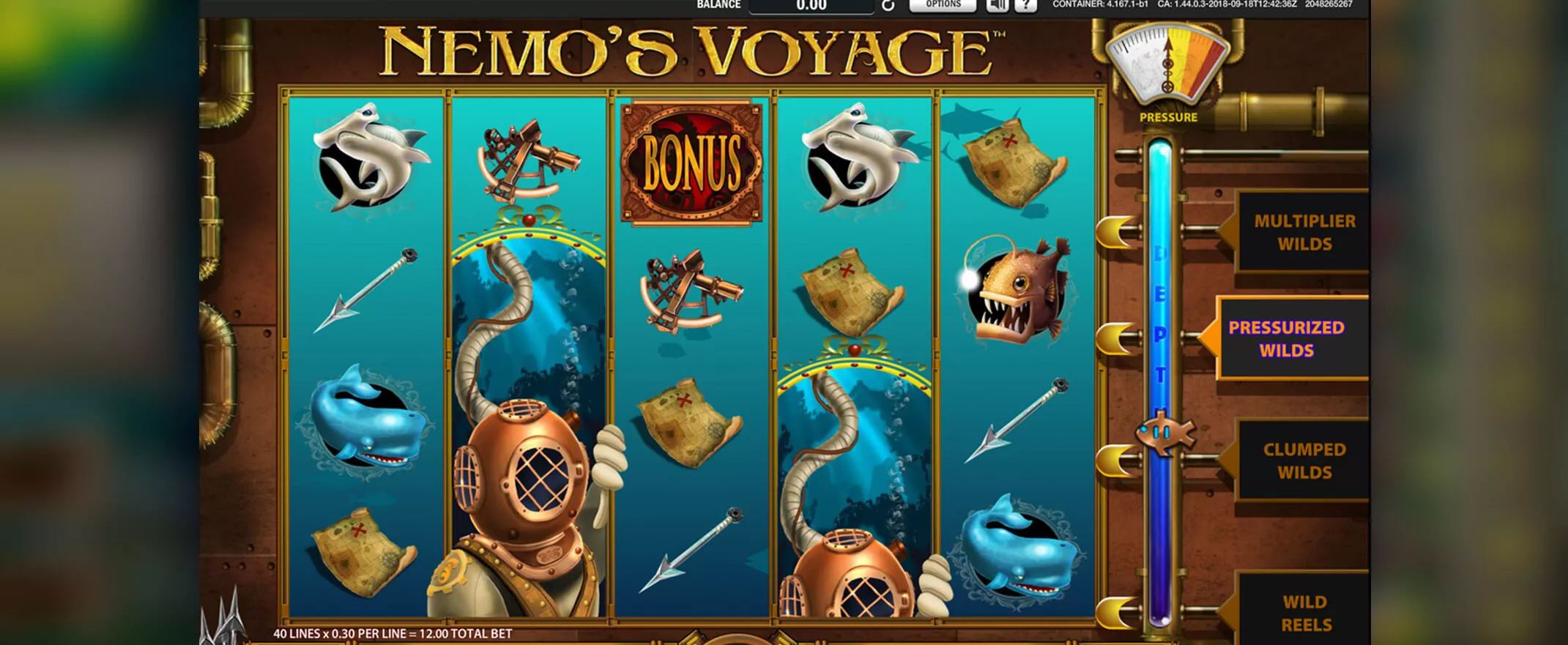 Nemo's Voyage peliautomaatti Williams Interactivelta