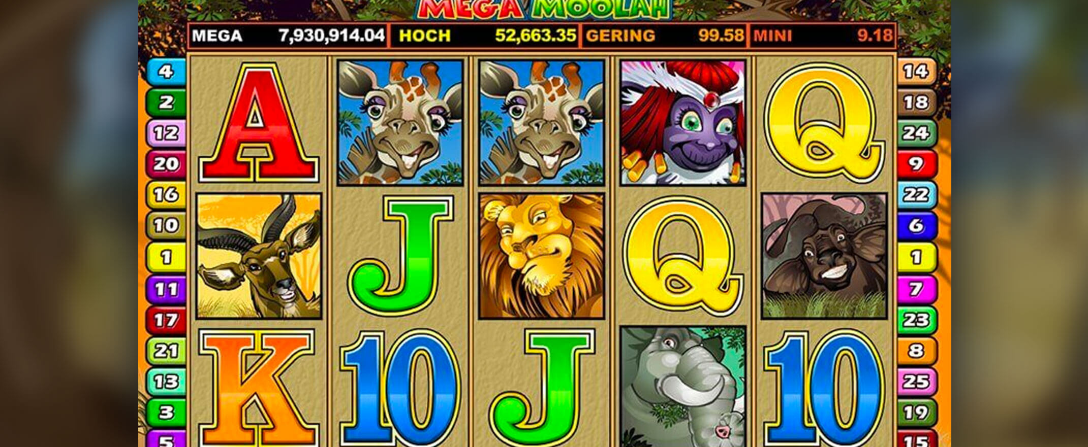 Mega Moolah Jackpotspiel von Microgaming