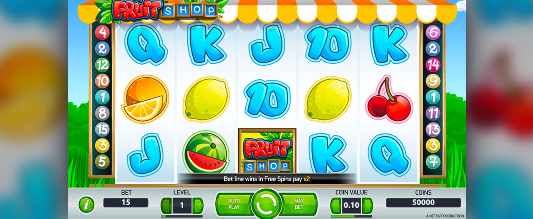 Fruitshop Spielautomat von NetEnt