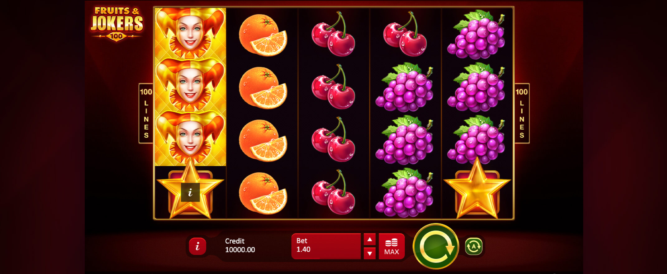 Fruits & Jokers: 100 lines, Playson peliautomaatti