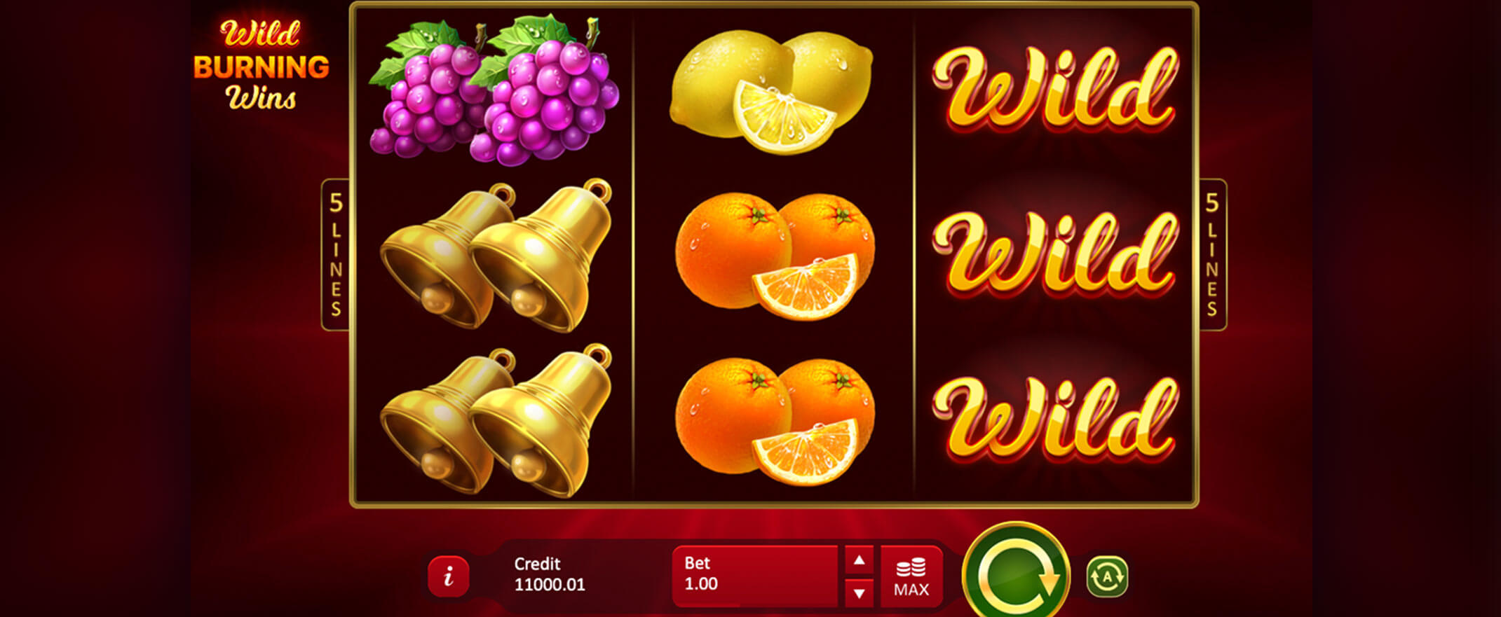 Wild Burning Wins: 5 lines Slot von Playson