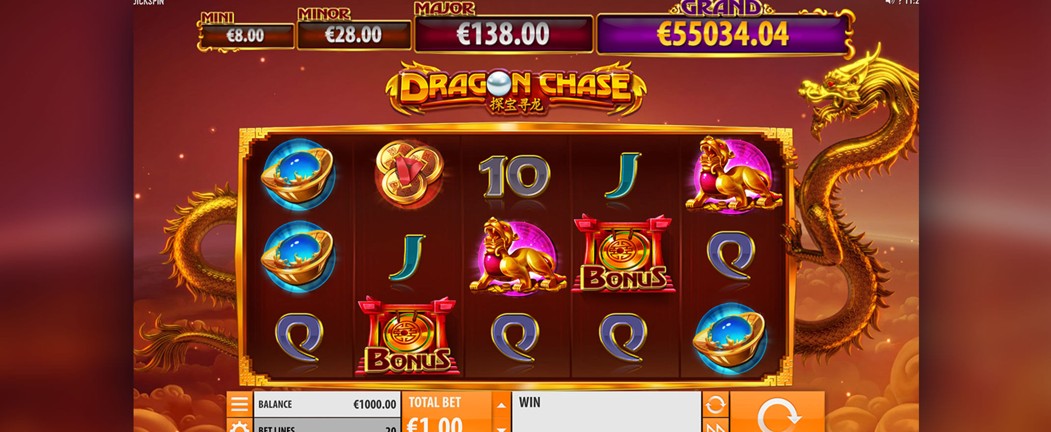 Dragon Chase jackpot slot from Quickspin