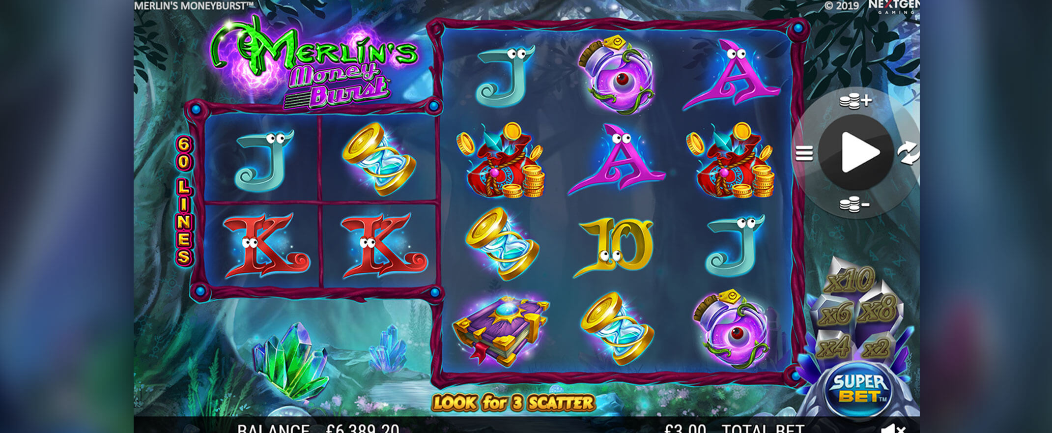 Merlin’s Money Burst slot form NextGen