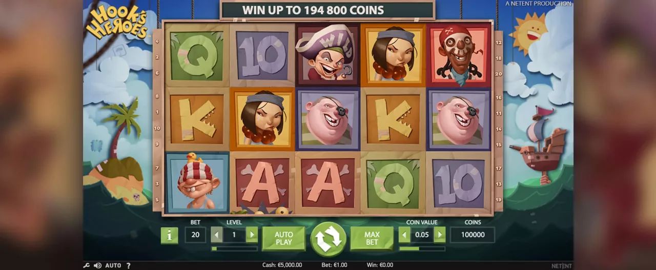 Hooks Heroes slot screenshot