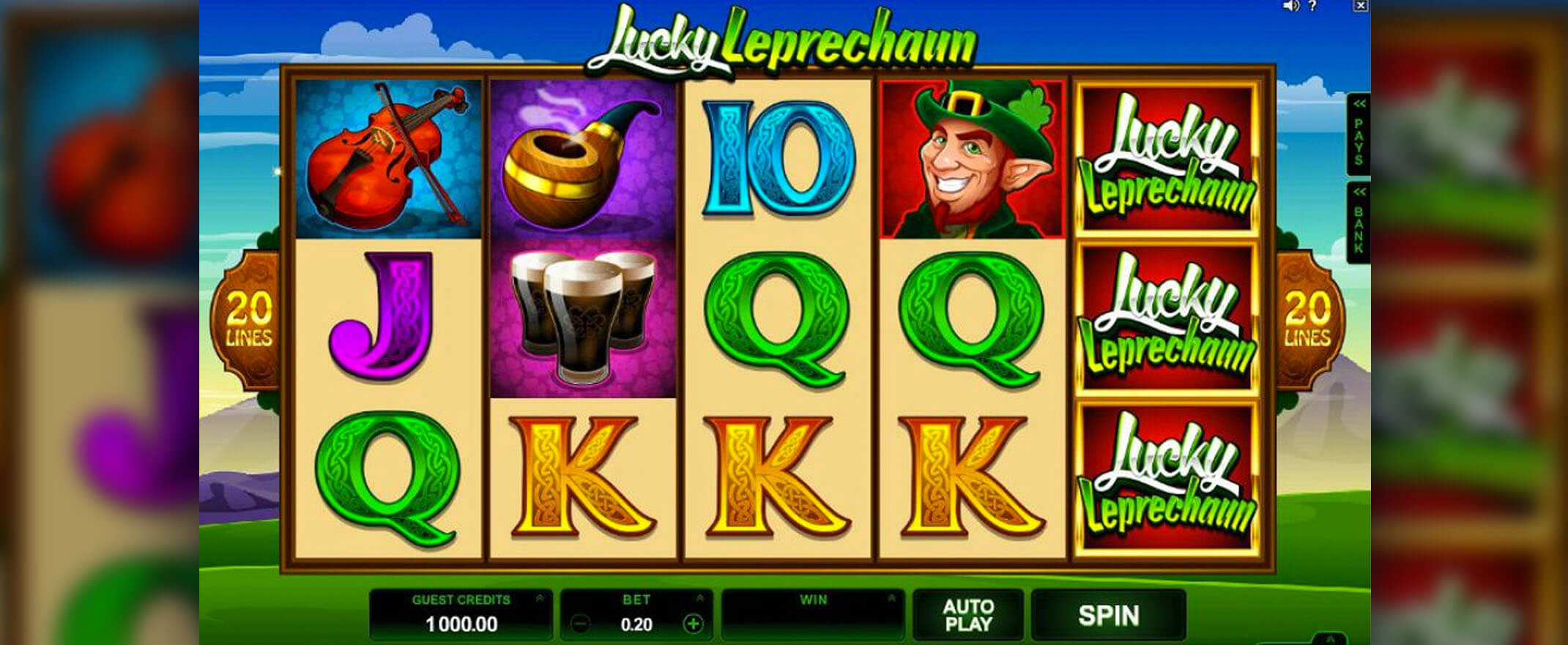 Lucky Leprechaun slot - image of the reels