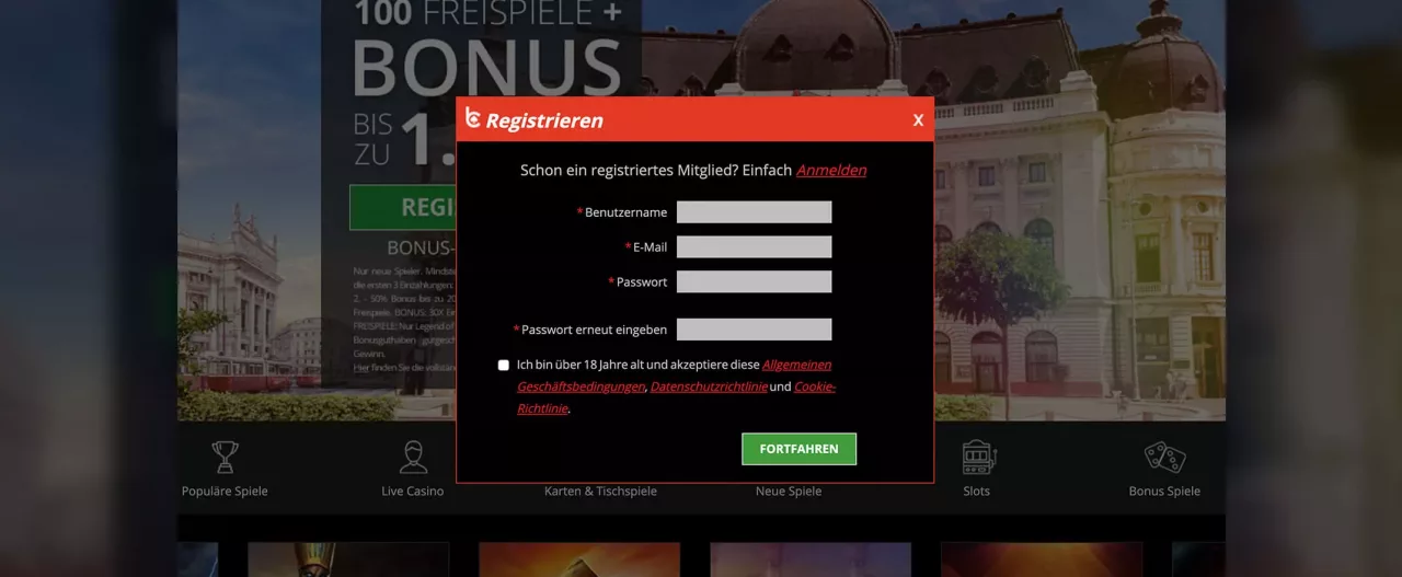 Bcasino Registrierung