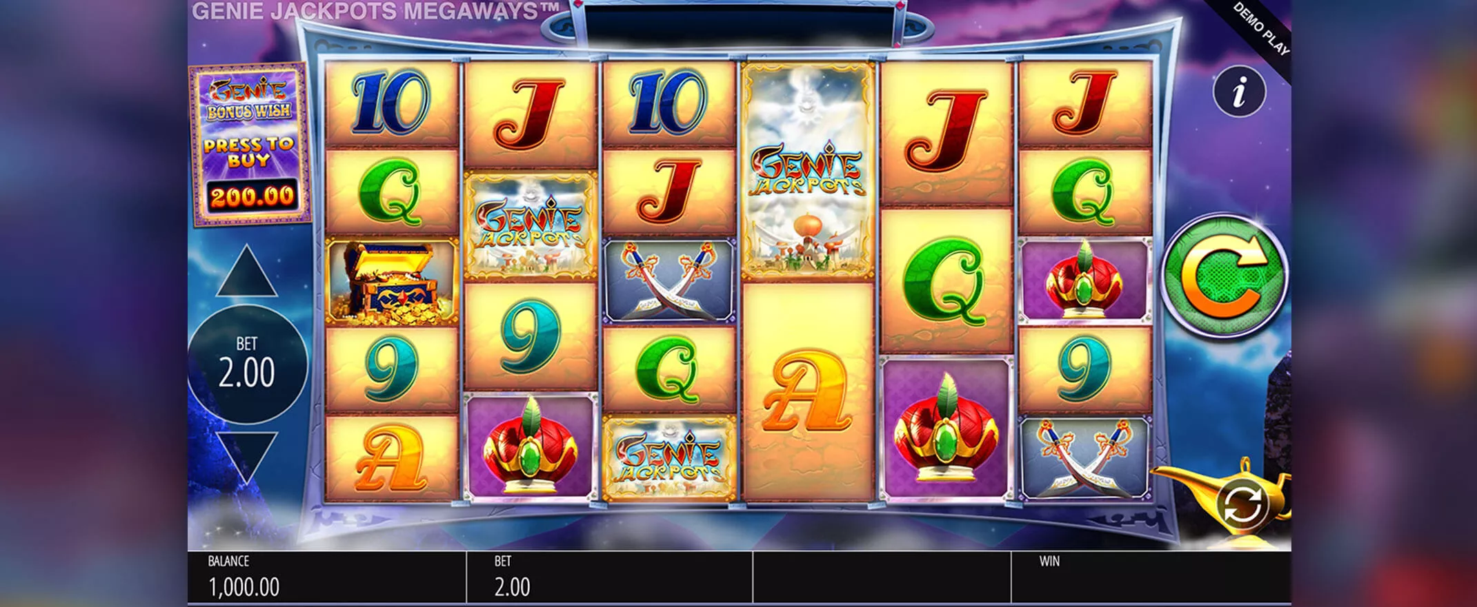 Genie Jackpots Megaways slot by Blueprint