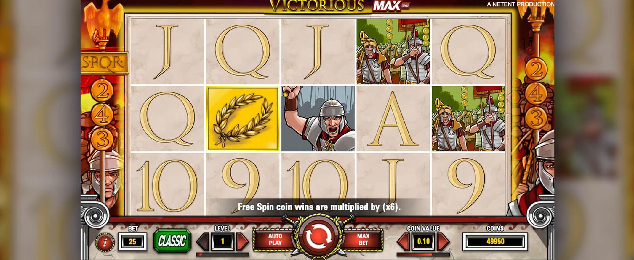 Victorious MAX video slot by NetEnt