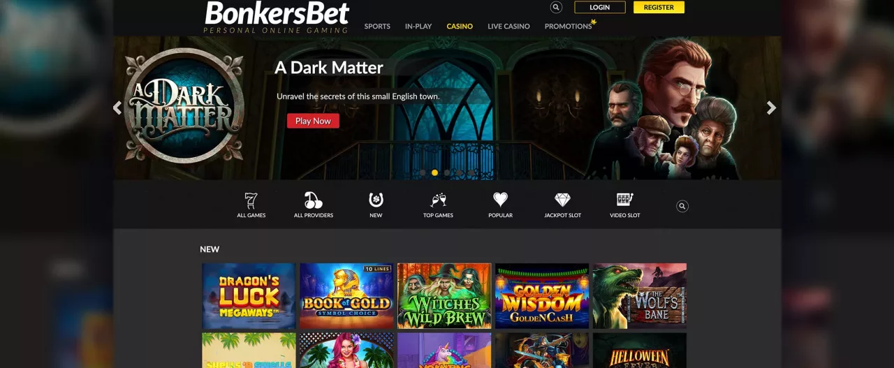 BonkersBet Casino etusivu