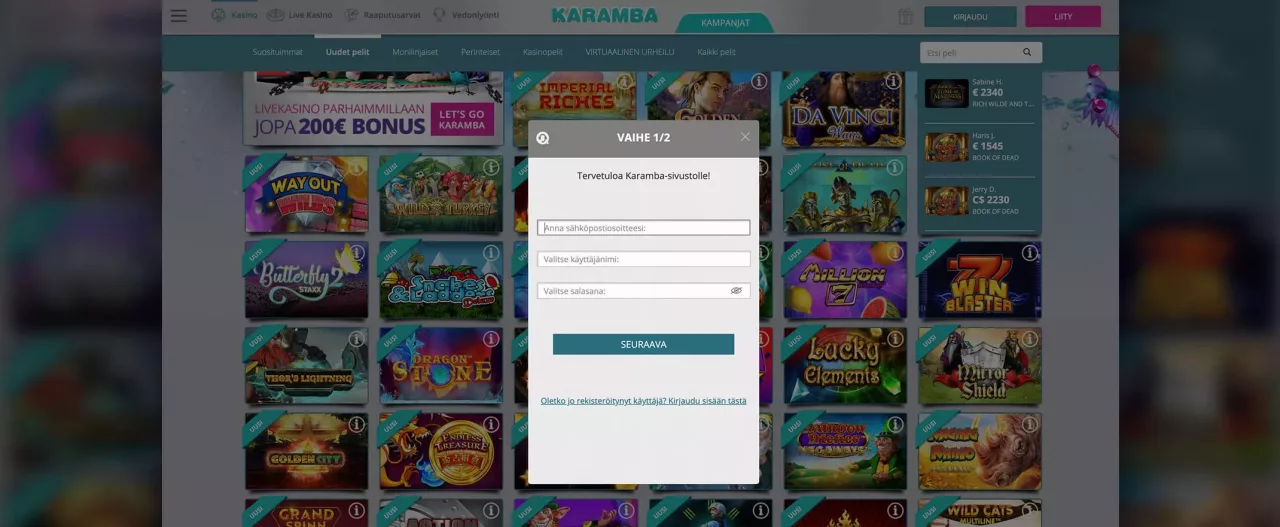 Karamba Casino bonus