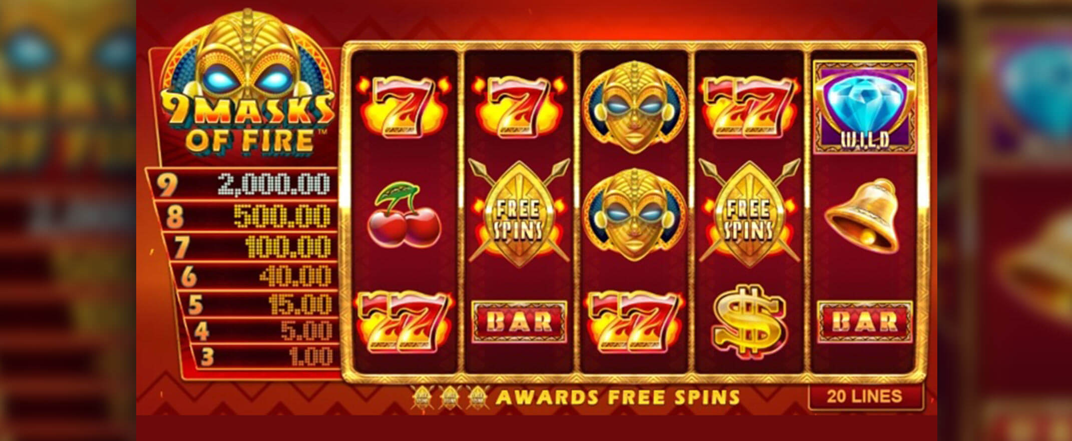 9 Masks of Fire slot by Gameburger Studios