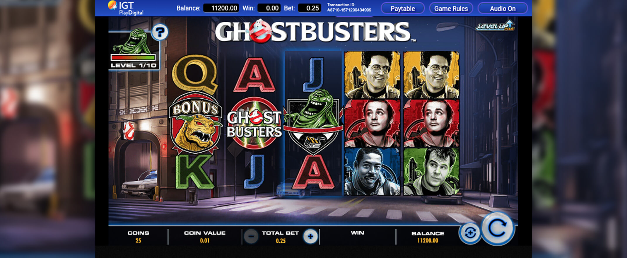 Ghostbusters Level Up Plus peliautomaatti IGT:ltä