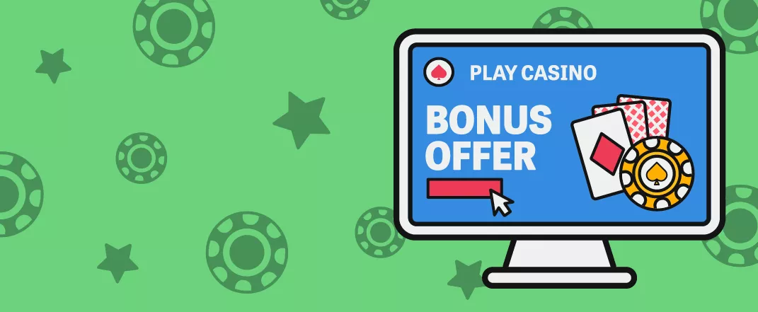 Clicking a bonus offer on a green background