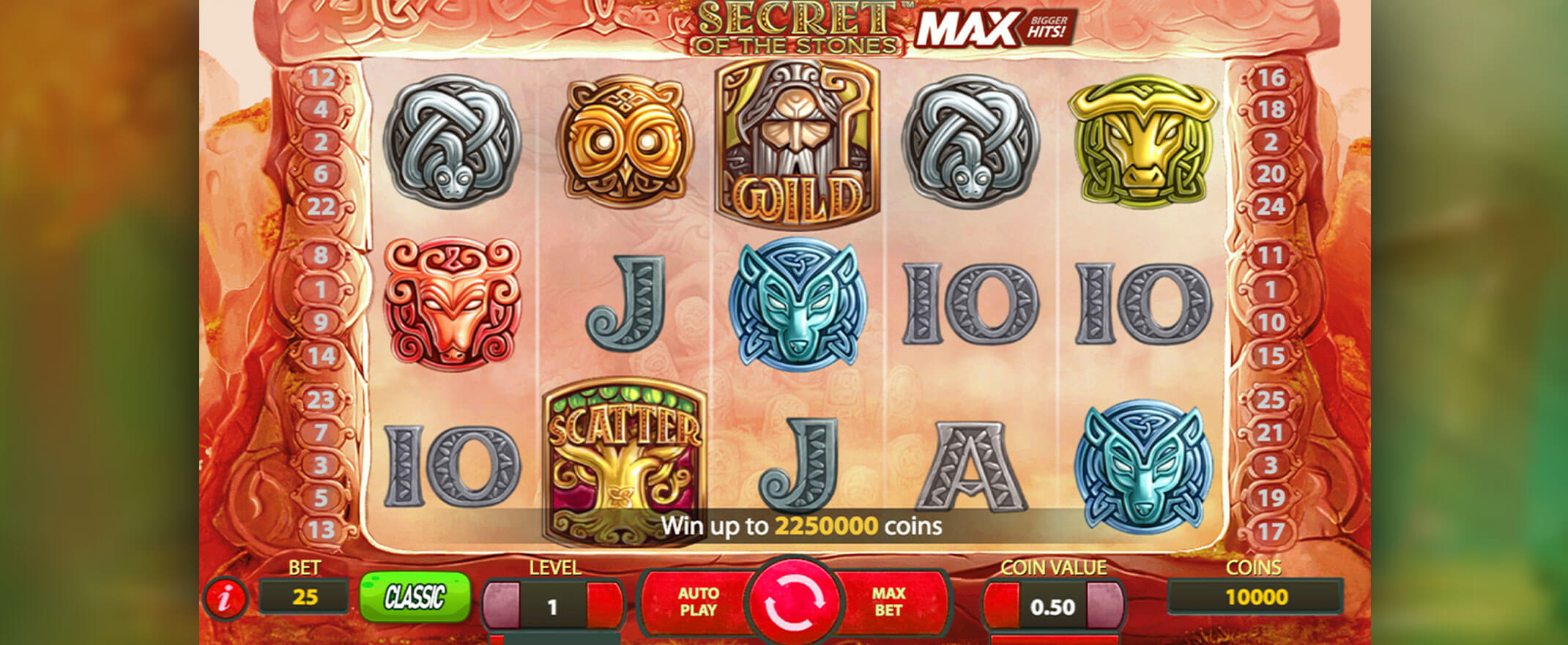 Secret of the Stones MAX slot by NetEnt