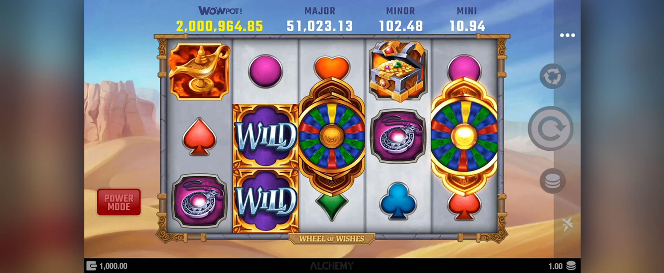 Wheel of Wishes slot review - image of the reels