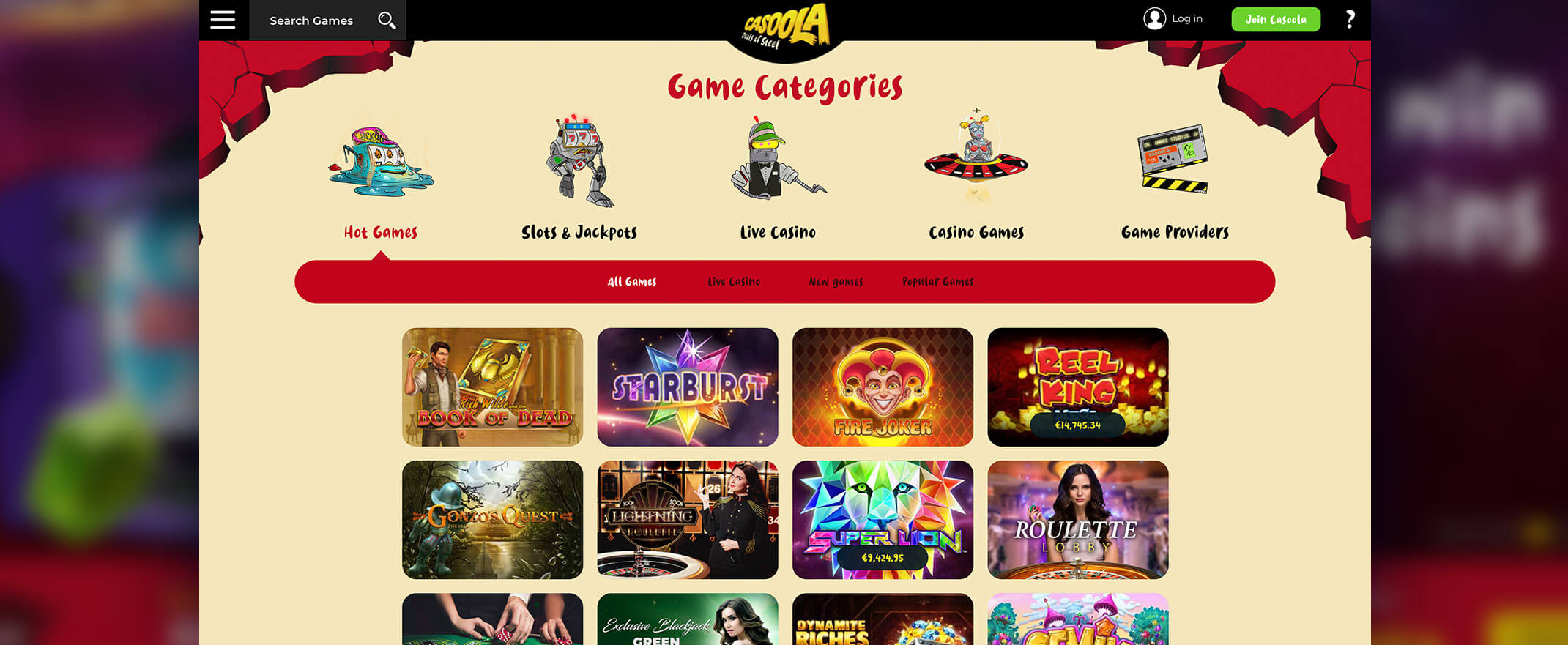 Casoola Casino Games