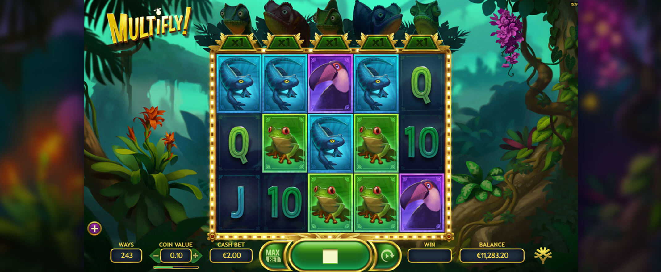 Multifly! Slot Review, image of the reels and symbols