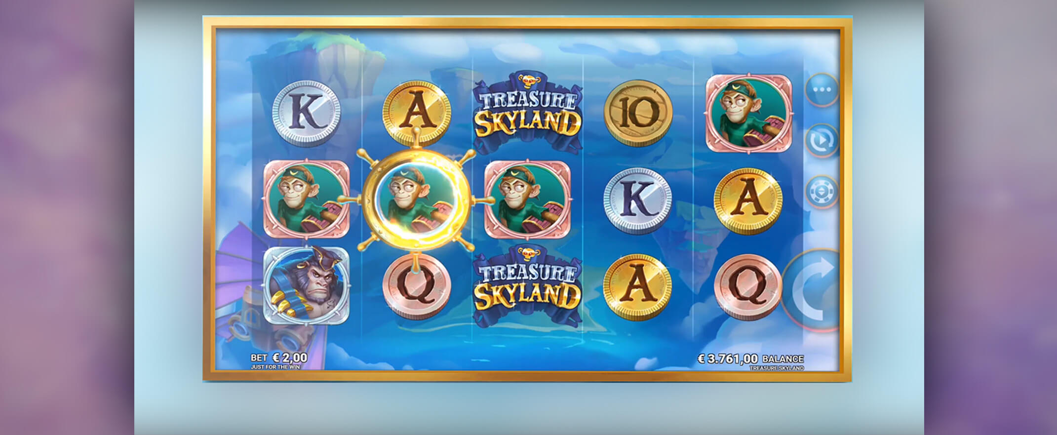 Treasure Skyland slot review - image of the reels and symbols