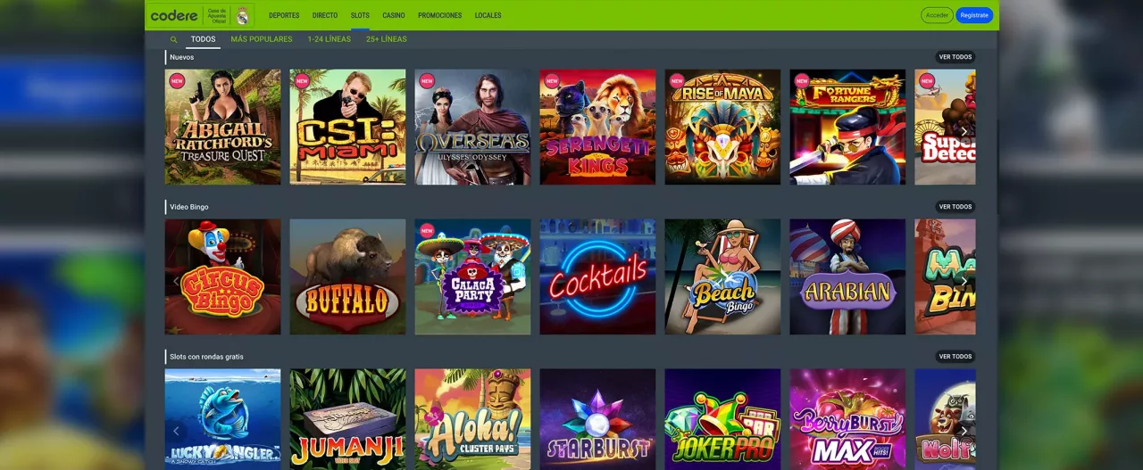 Juegos de Codere Casino