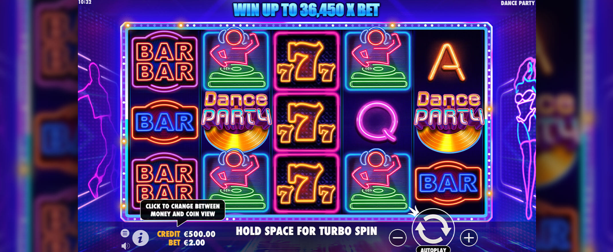 Dance party video slot