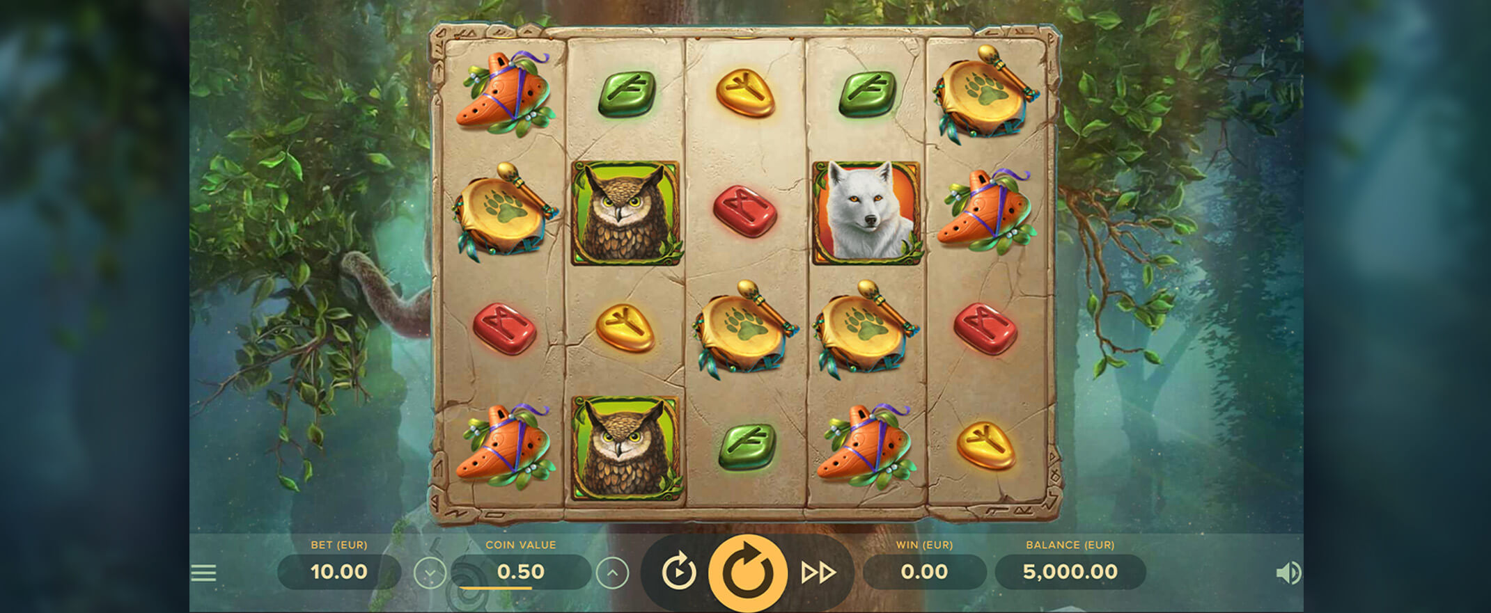 Druids’ Dream Slot Review, image of the reels and symbols