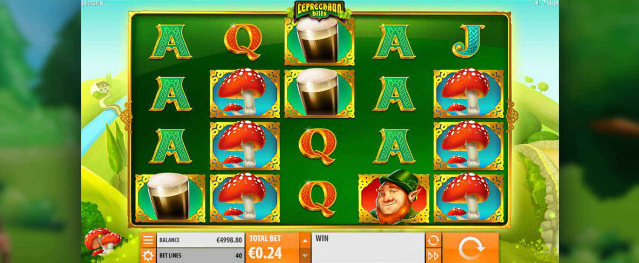 Leprechaun Hills slot - image of the reels