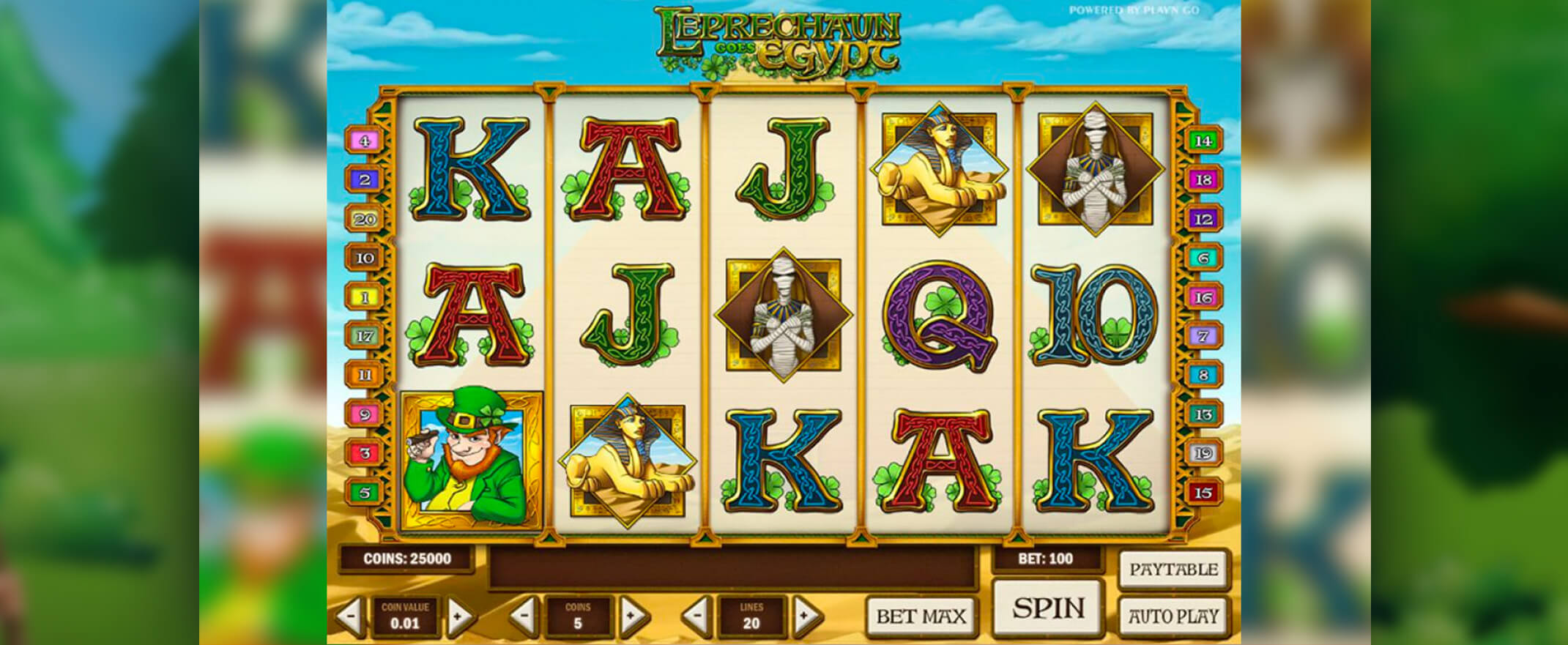 Leprechaun Goes Egypt slot - image of the reels