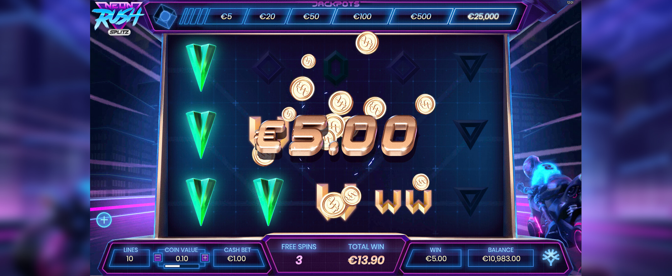 Neon Rush Splitz Slot Screenshot