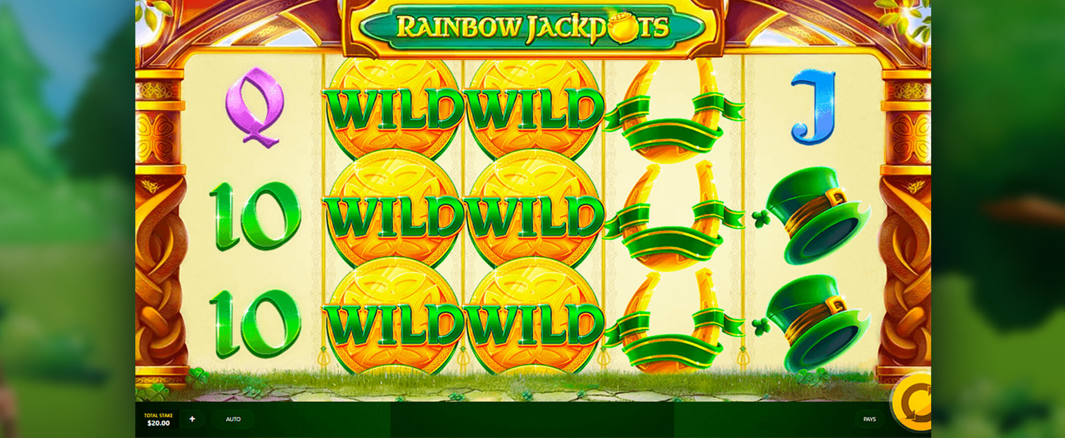 Rainbow Jackpots slot - image of the reels