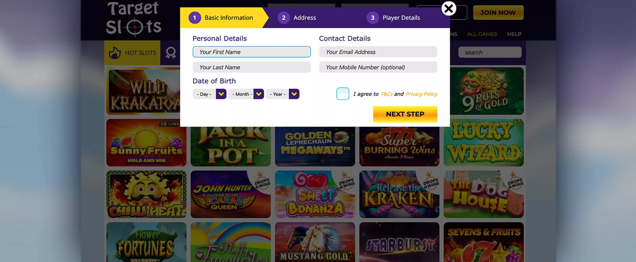 Target Slot Casino Registration