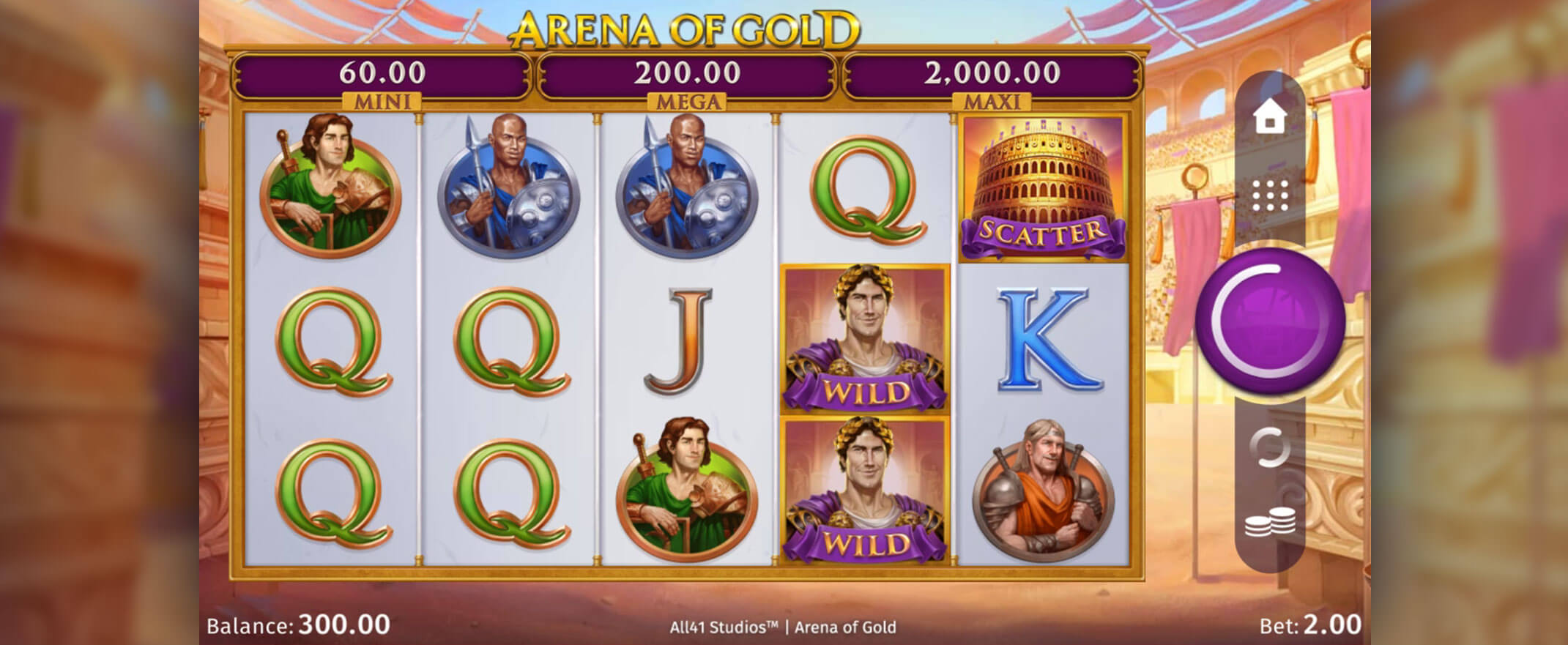Arena of Gold Slot Screenshot