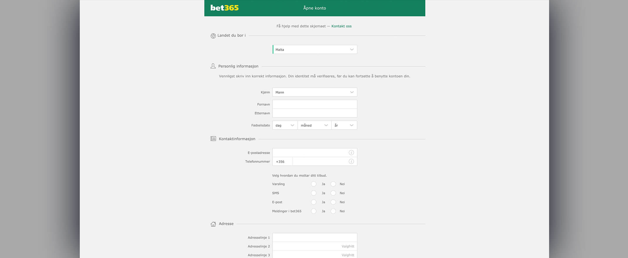 bet365 registrera konto