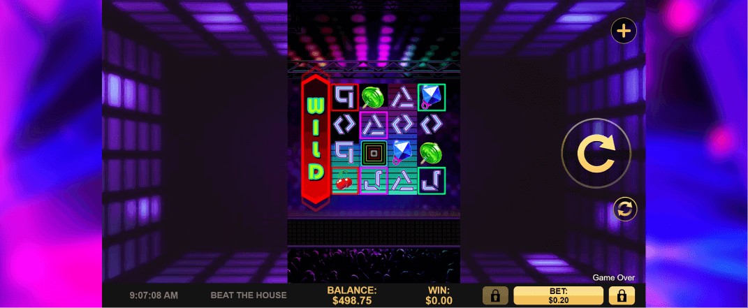 Beat the House slot screenshot of the reels