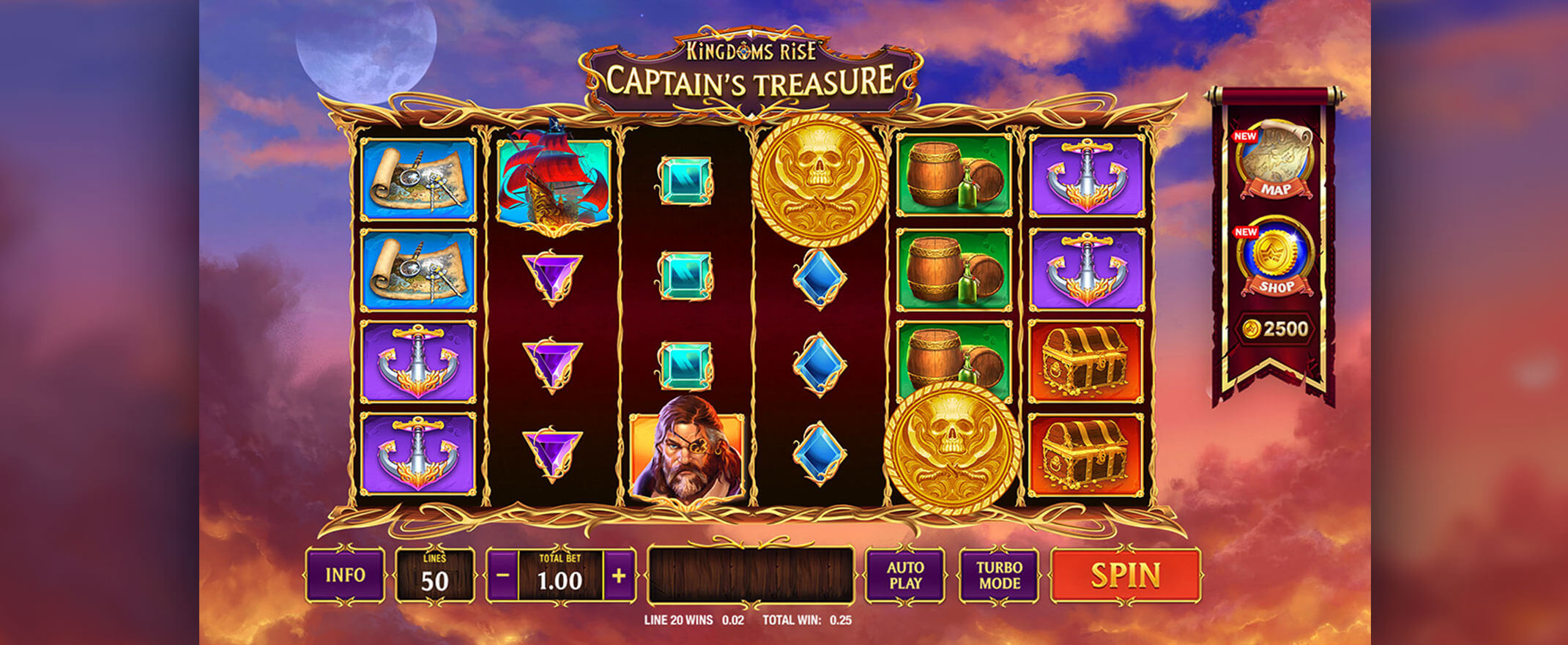 Kingdoms Rise - Captain’s Treasure Spielautomaten Bewertung