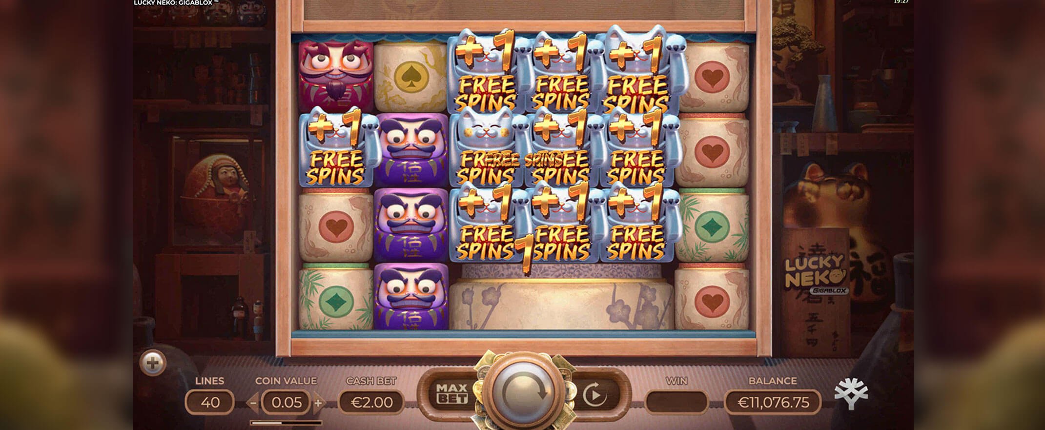 Lucky Neko Gigablox Slot Screenshot