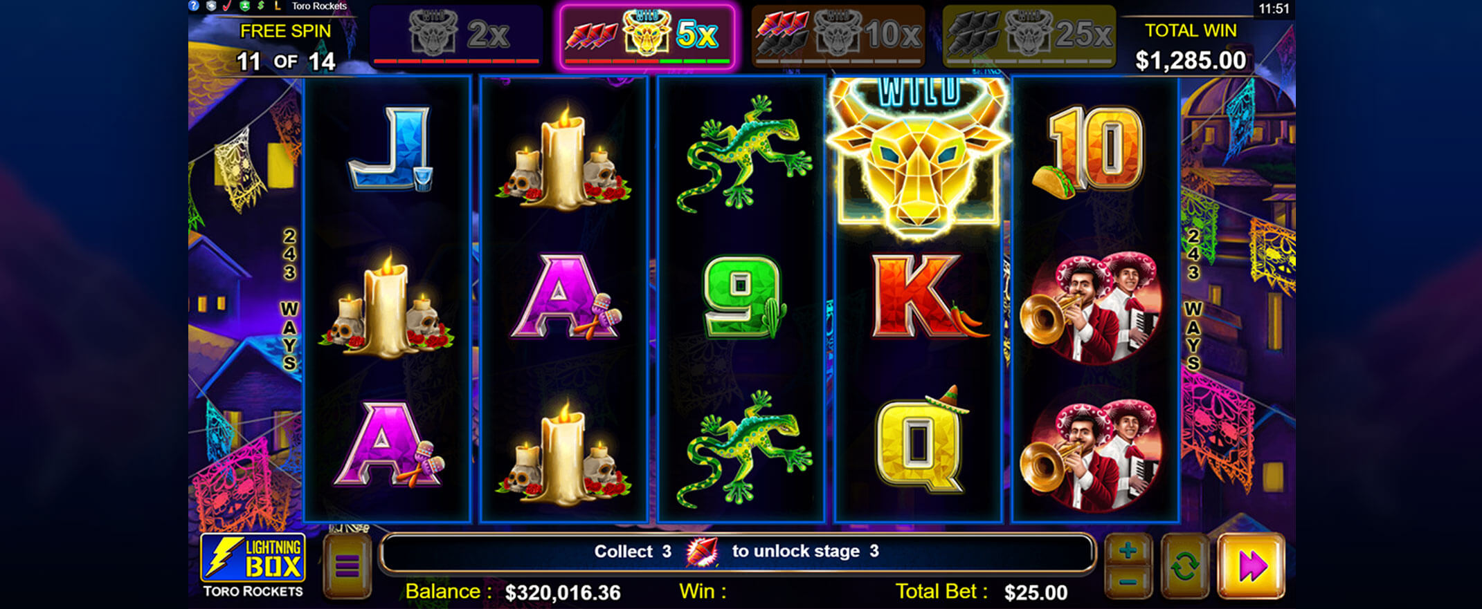 Toro Rockets Slot Screenshot