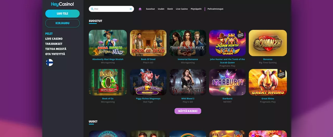 Hey Casino peliautomaatit
