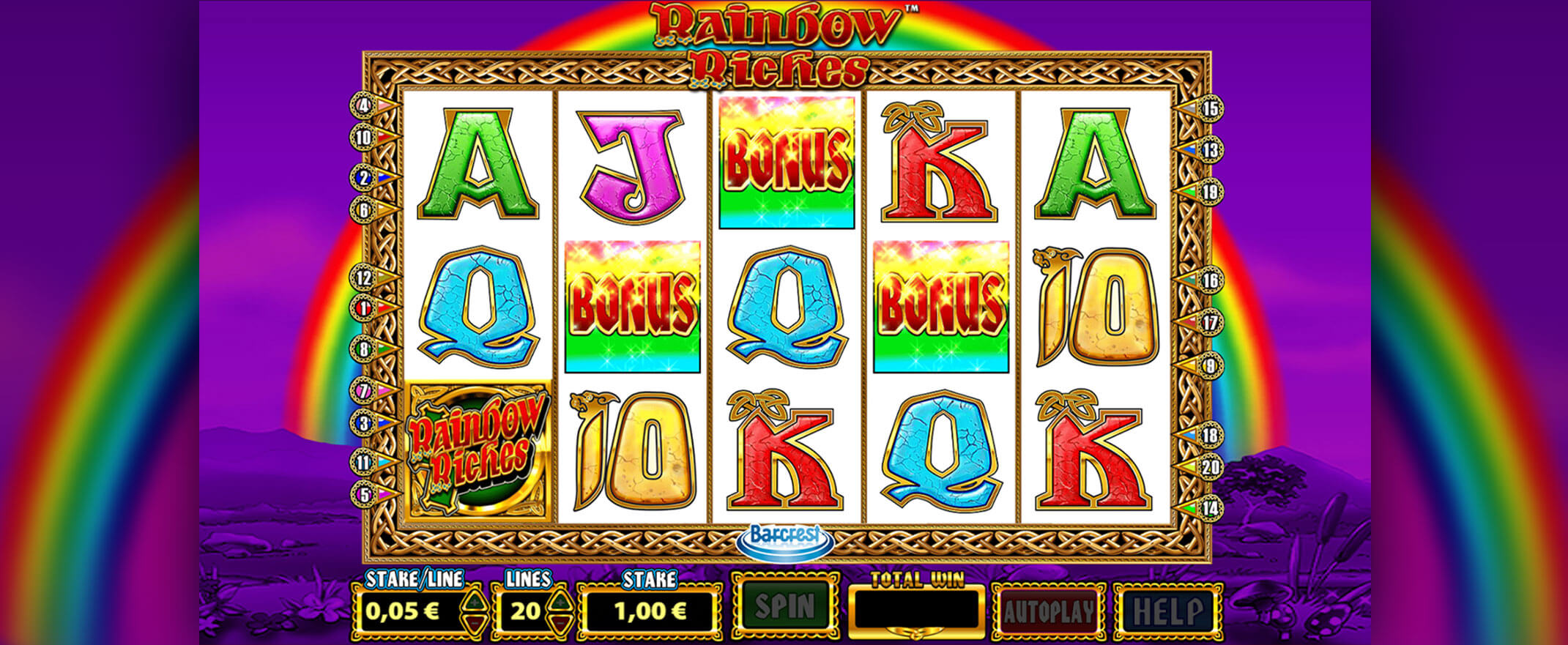 Rainbow Riches Retro Slot Screenshot