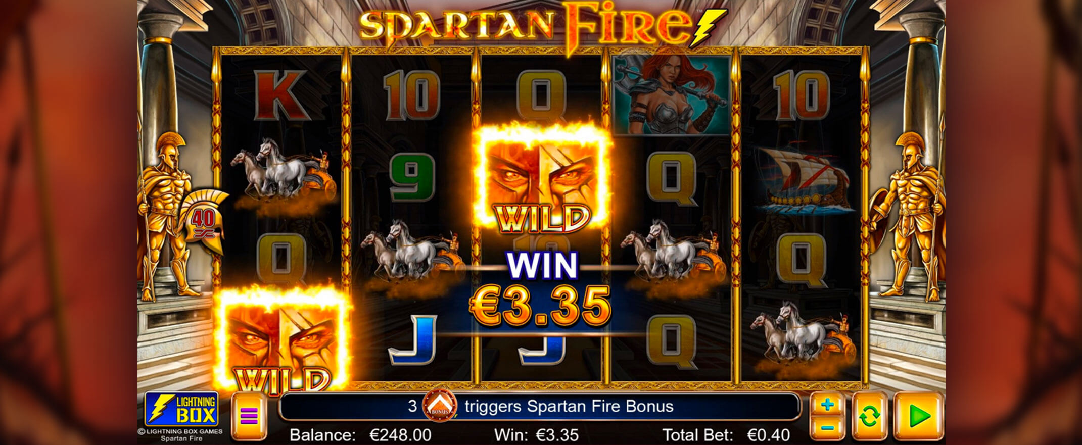 Spartan Fire Spielautomaten Bewertung